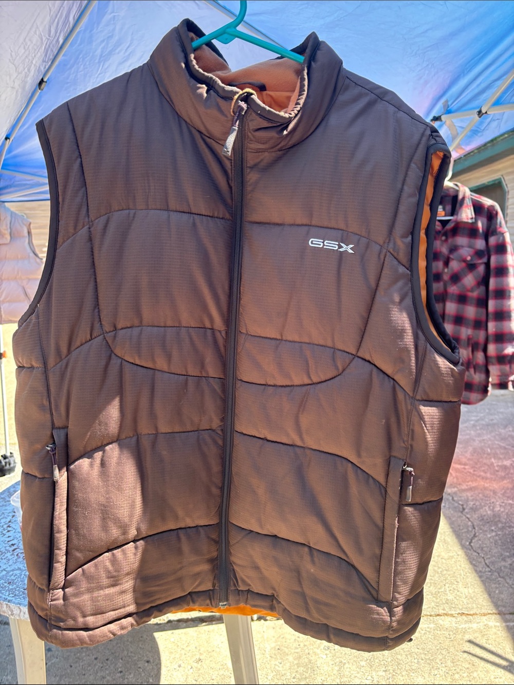 GSX Men's Brown Quilted Insulated Vest